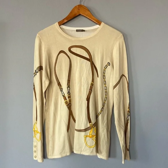 🛑SOLD J. McLaughlin Lenny Equestrian Sweater in Sand Women’s Large - Picture 5 of 10